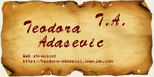 Teodora Adašević vizit kartica